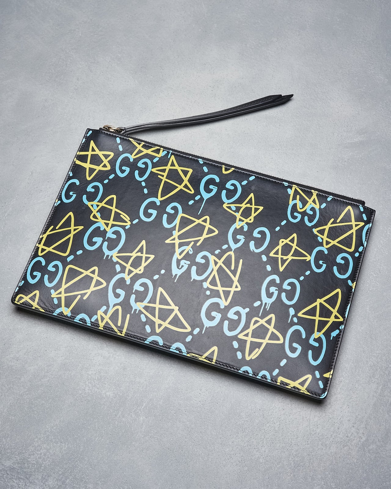 Gucci 2017 Gucci Ghost leather zip Pouch