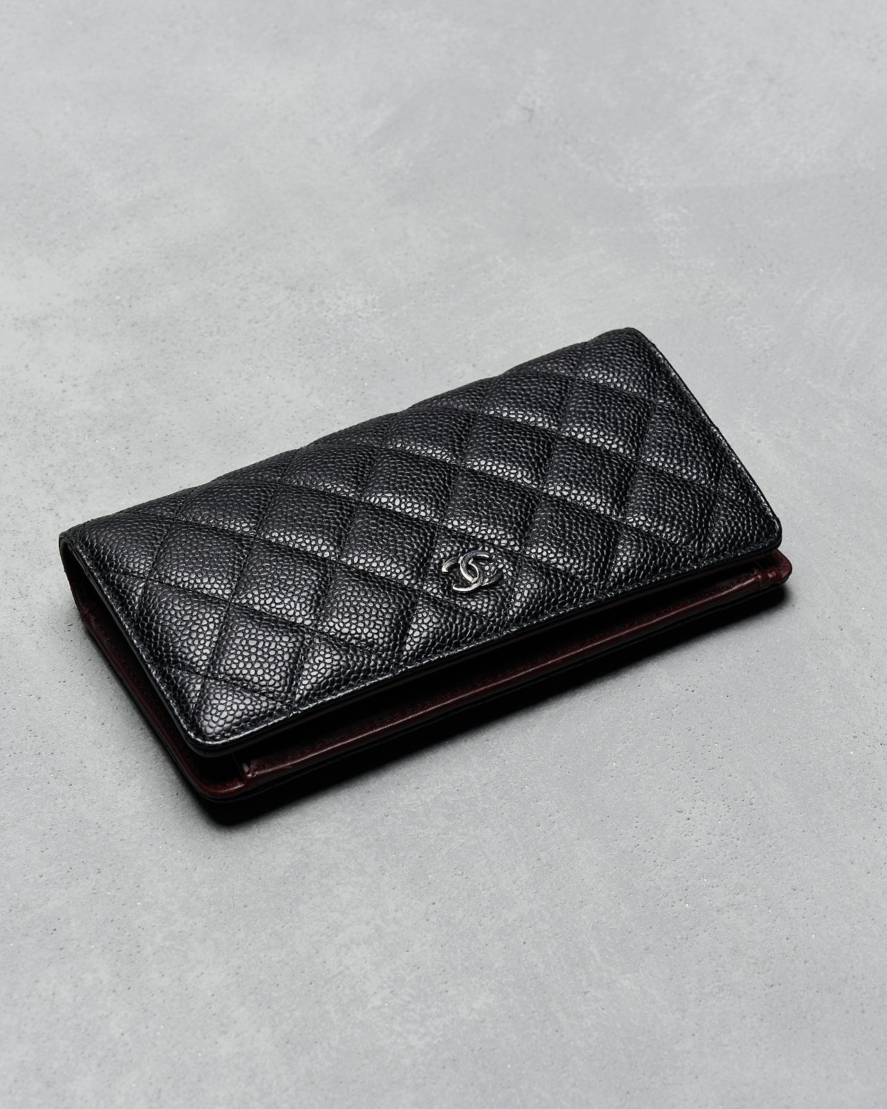 Chanel 2016 Quilted Cavier long bifold wallet