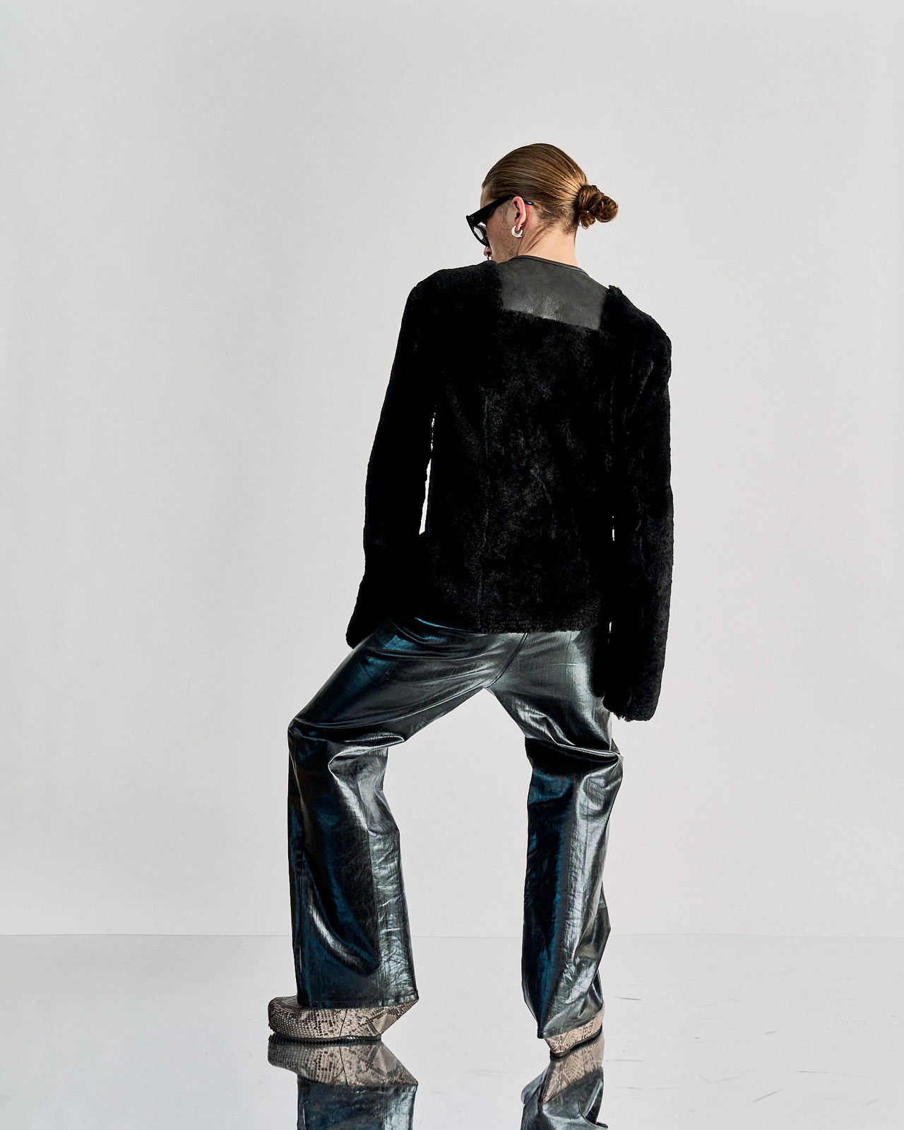 Rick Owens FW 2013 Plinth Look 32 Fur and leather zip jacket
