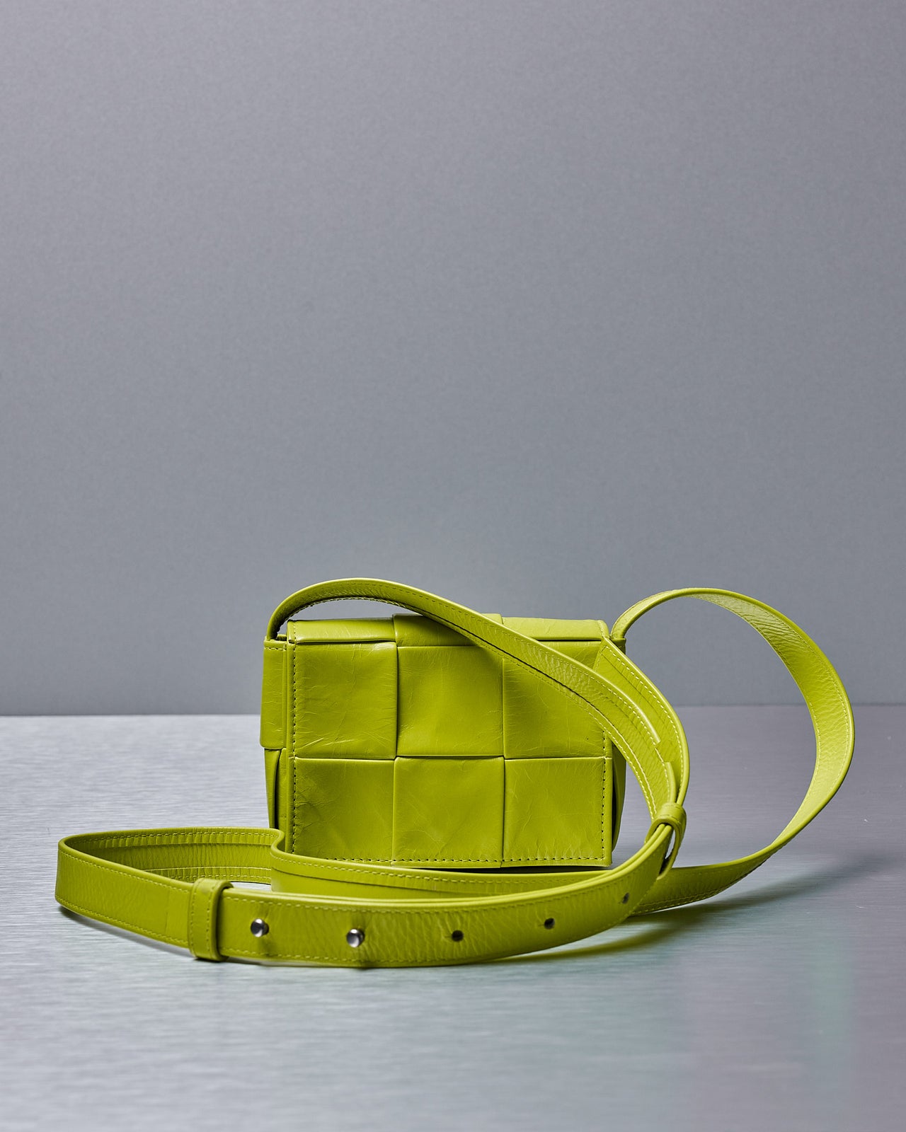 Bottega Veneta Acid Kiwi Mini Cassette Bag