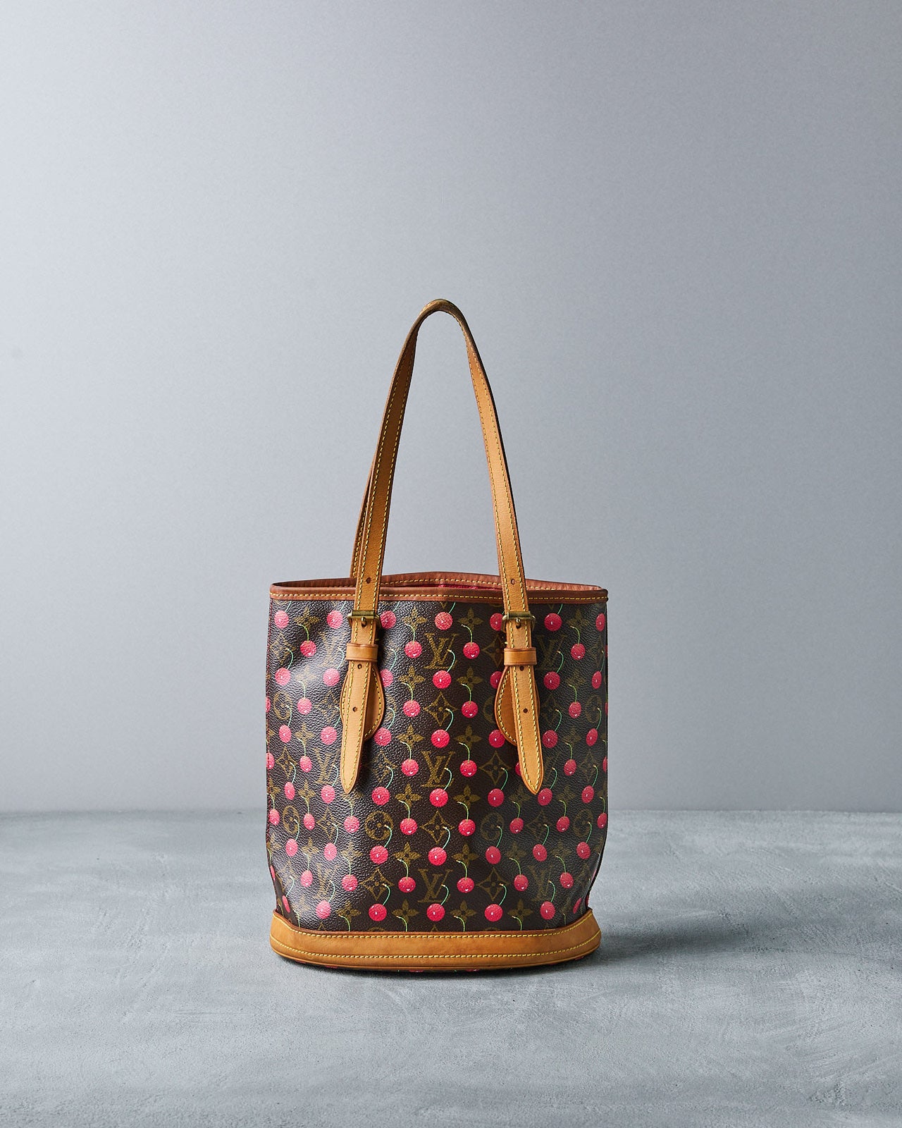 Louis Vuitton 2005 Takashi Murakami Monogram Cerises Bucket Bag