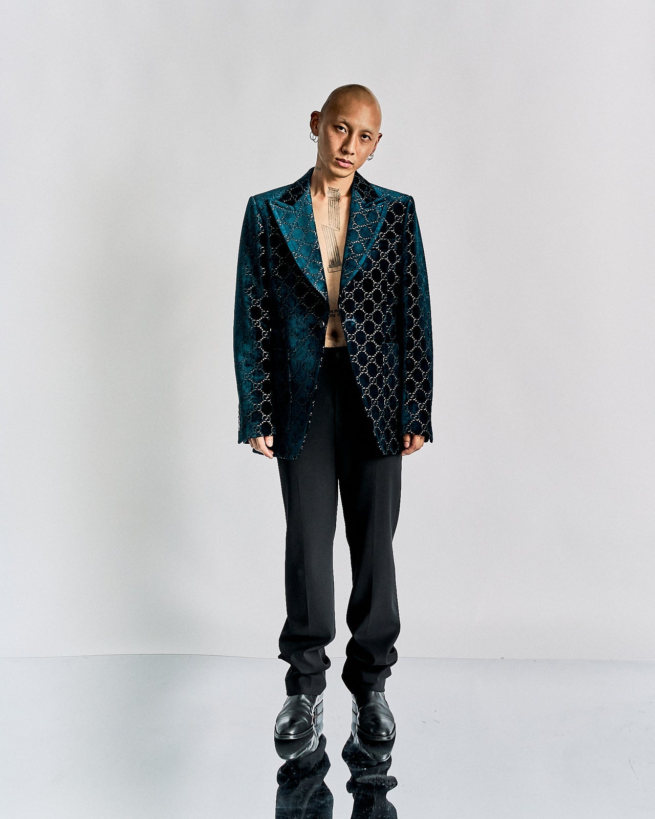 Gucci 2018 GG Velvet Monogram Blazer