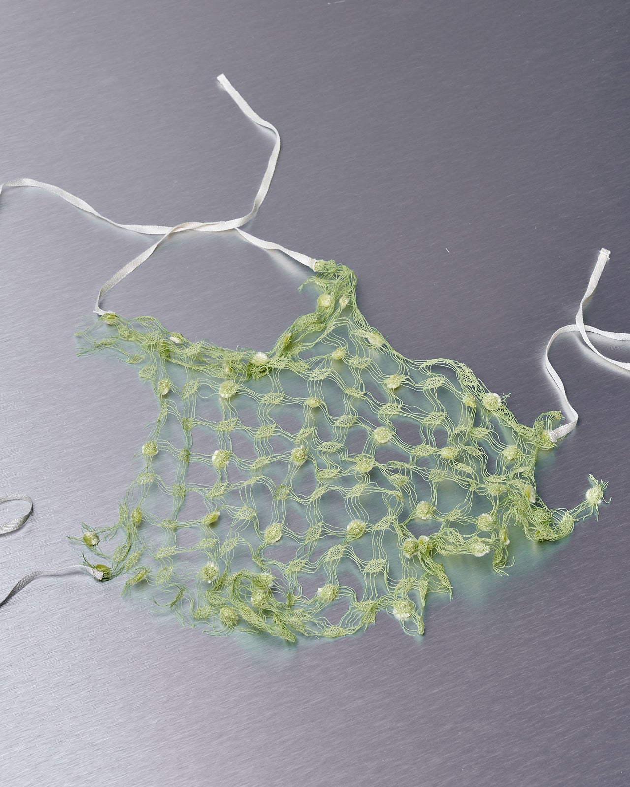 Prada Spring 2016 Net Rosette Halter Scarf Top