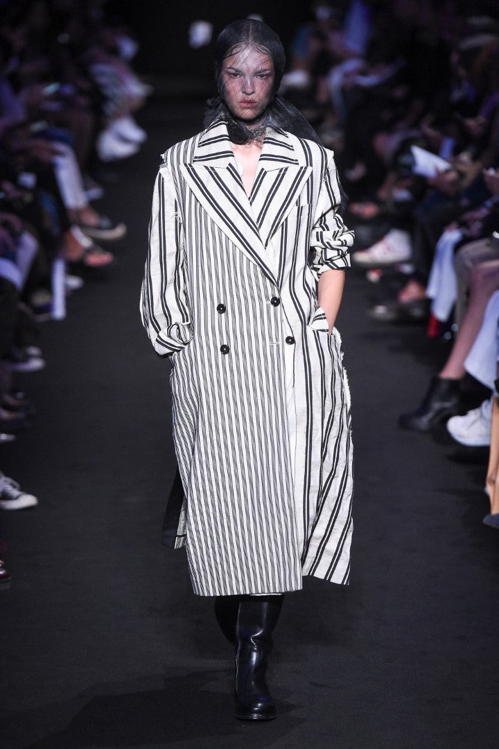 Ann Demeulemeester SS 2019 Striped two-piece coat