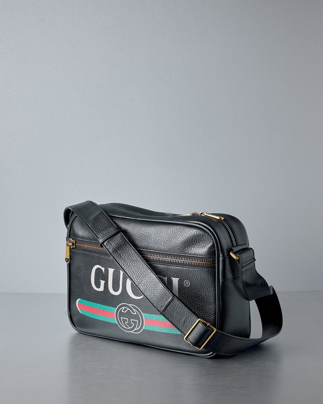 Gucci Pebbled Leather Retro Crossbody Bag