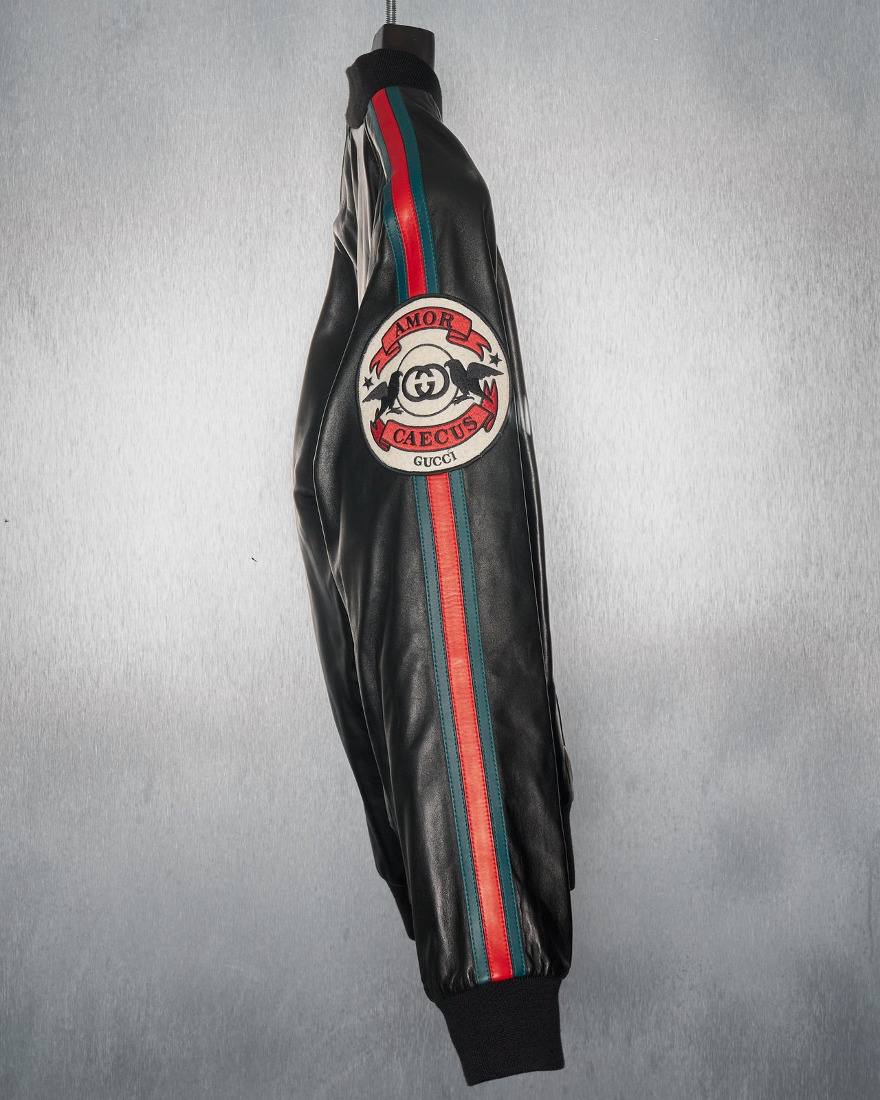 Gucci 2019 Side stripe leather jacket