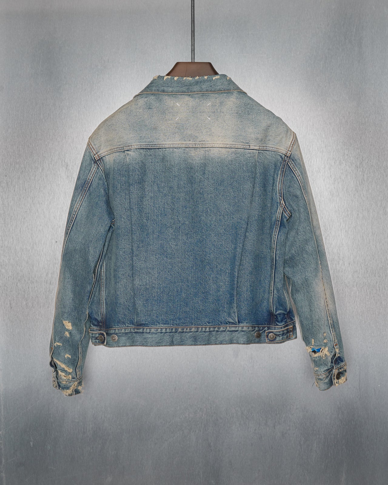 Maison Margiela AW 2023 Distressed pleated denim jacket
