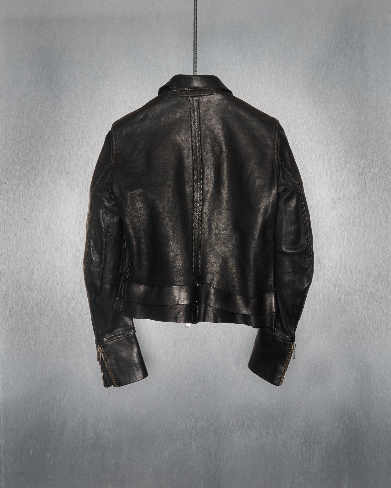 Guidi Horse leather zip biker jacket