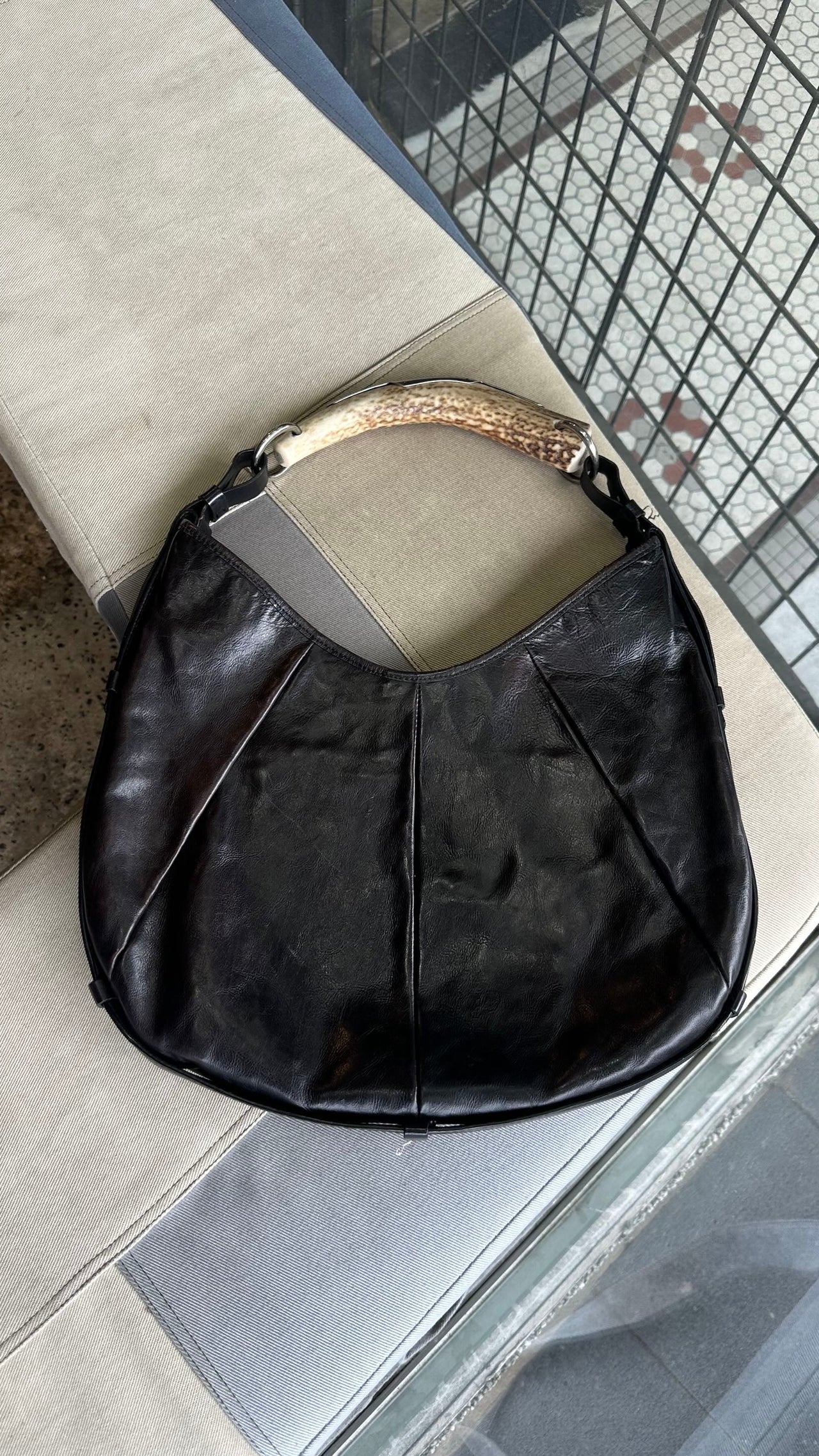 Saint Laurent SS 2002 Mombasa Leather Shoulder Bag