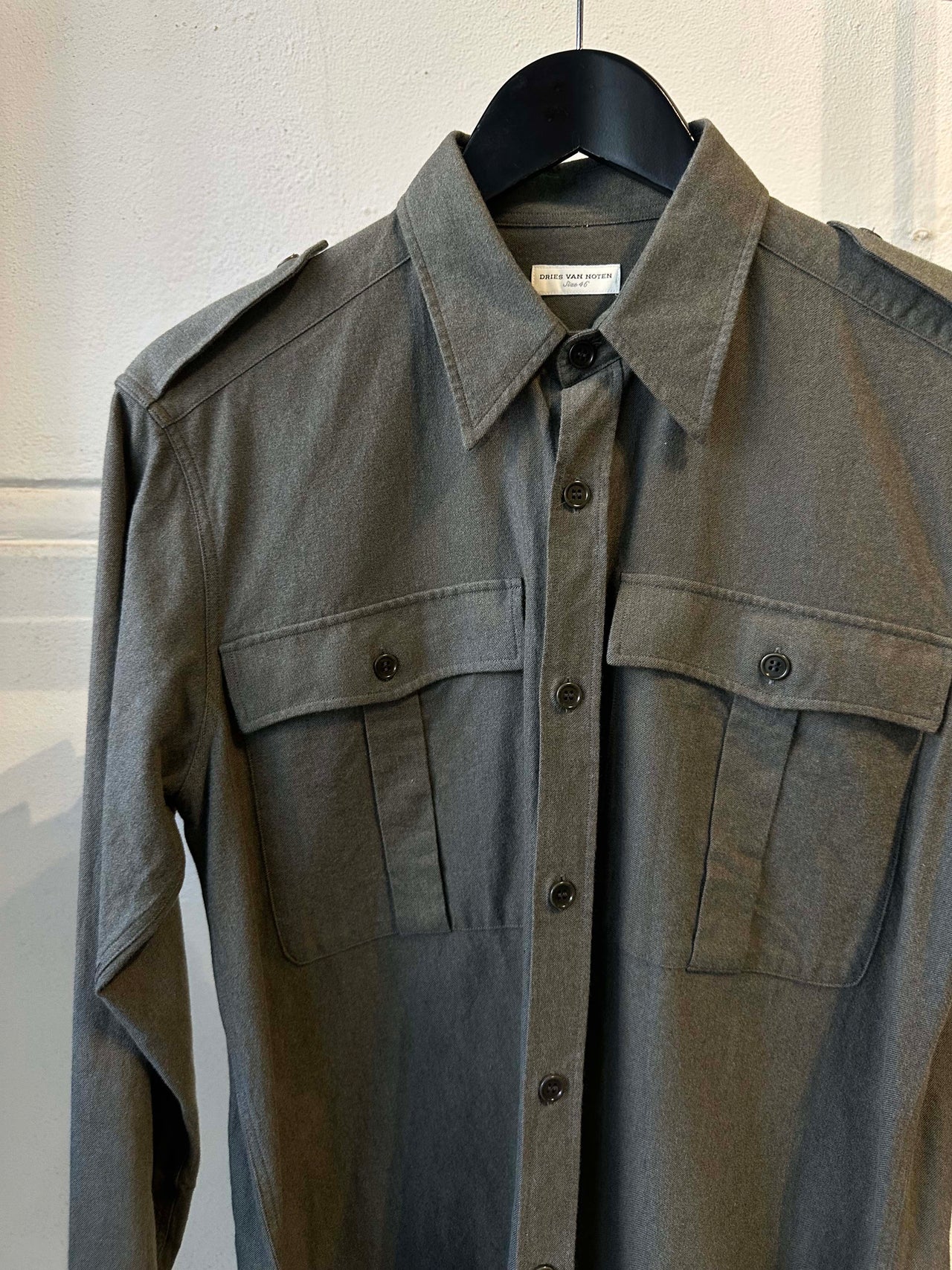 Dries Van Noten 2015 strap panel military shirt