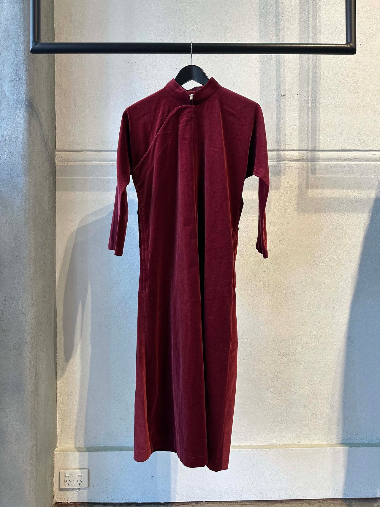 Comme des Garçons 2019 Stand collar velvet dress