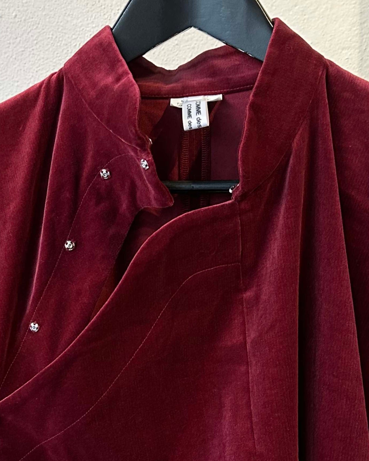 Comme des Garçons 2019 Stand collar velvet dress