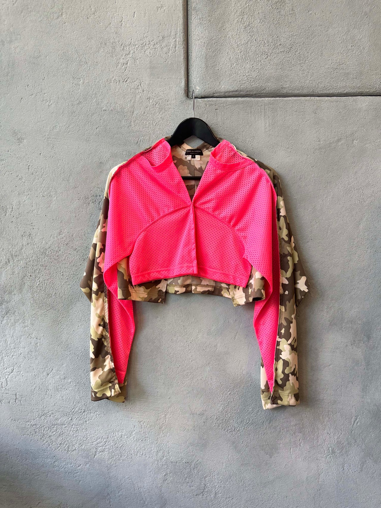 Comme des Garçons Homme Plus SS 2019 Camouflage Mesh hybrid Pullover