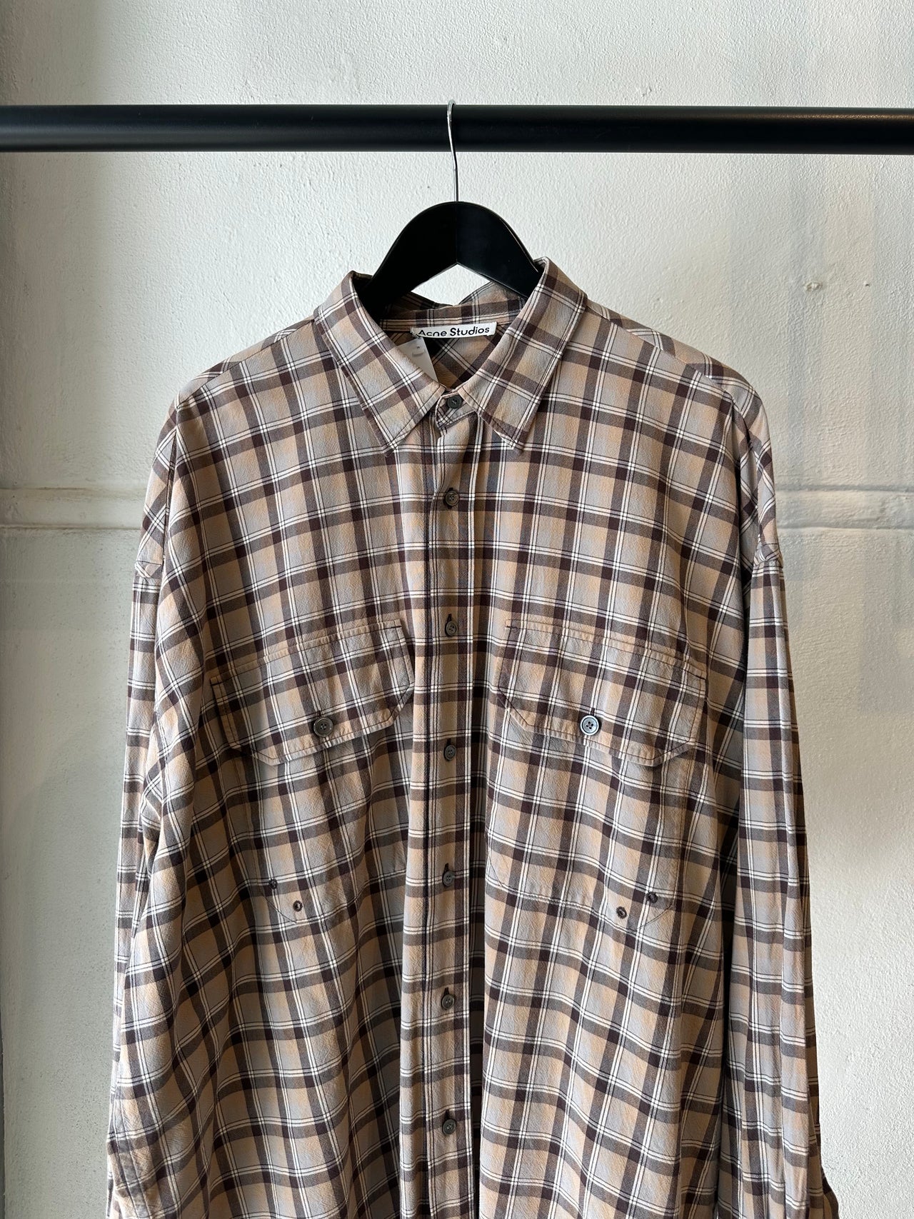 Acne Studios Oversized check collared shirt