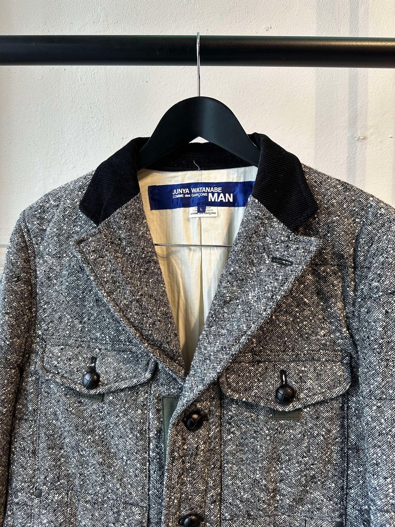 CDG Junya Watanabe MAN AW 2012 Mottled Tweed Elbow Patch Jacket