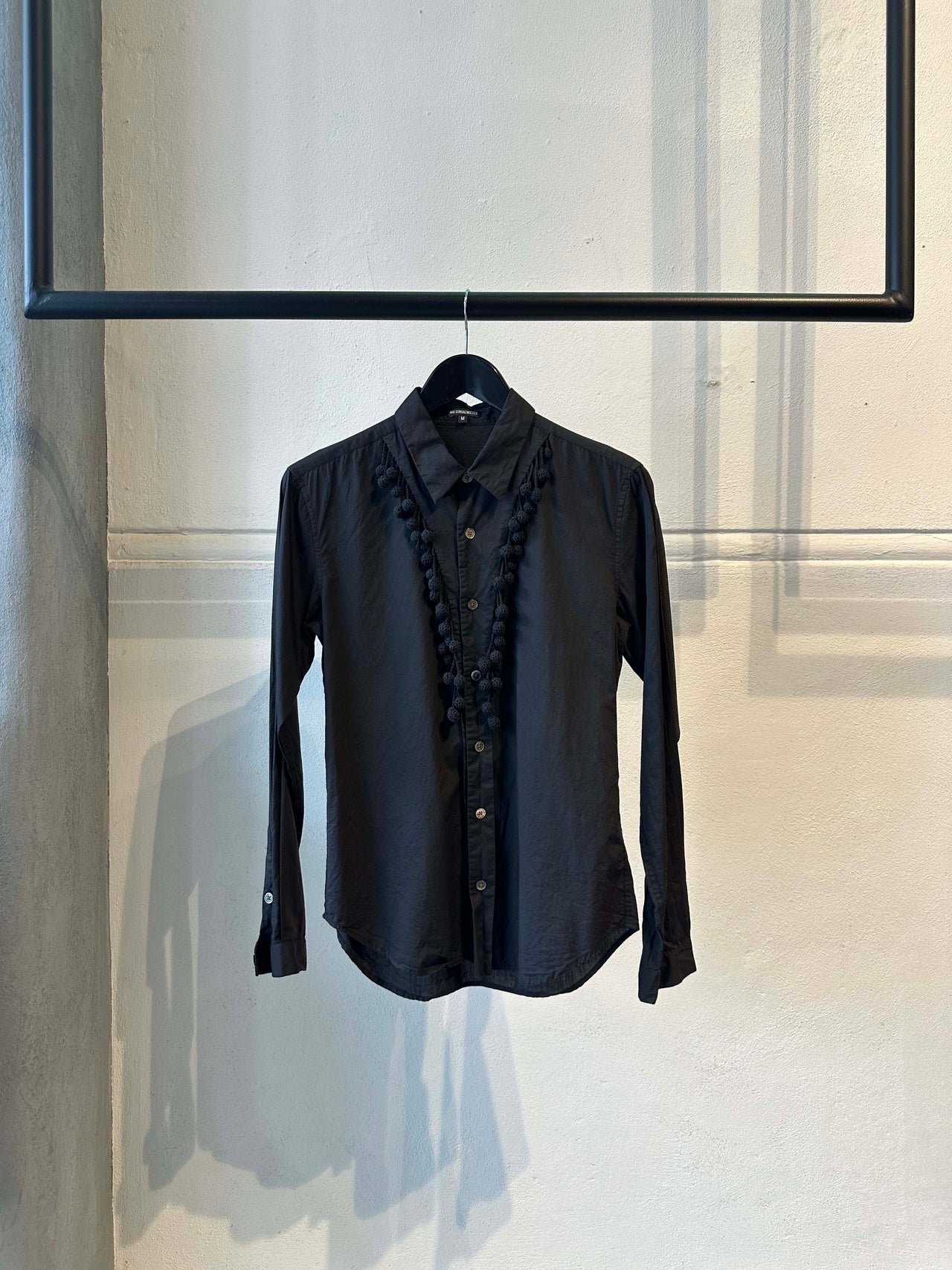 Ann Demeulemeester 2019 Crochet fringe placket shirt