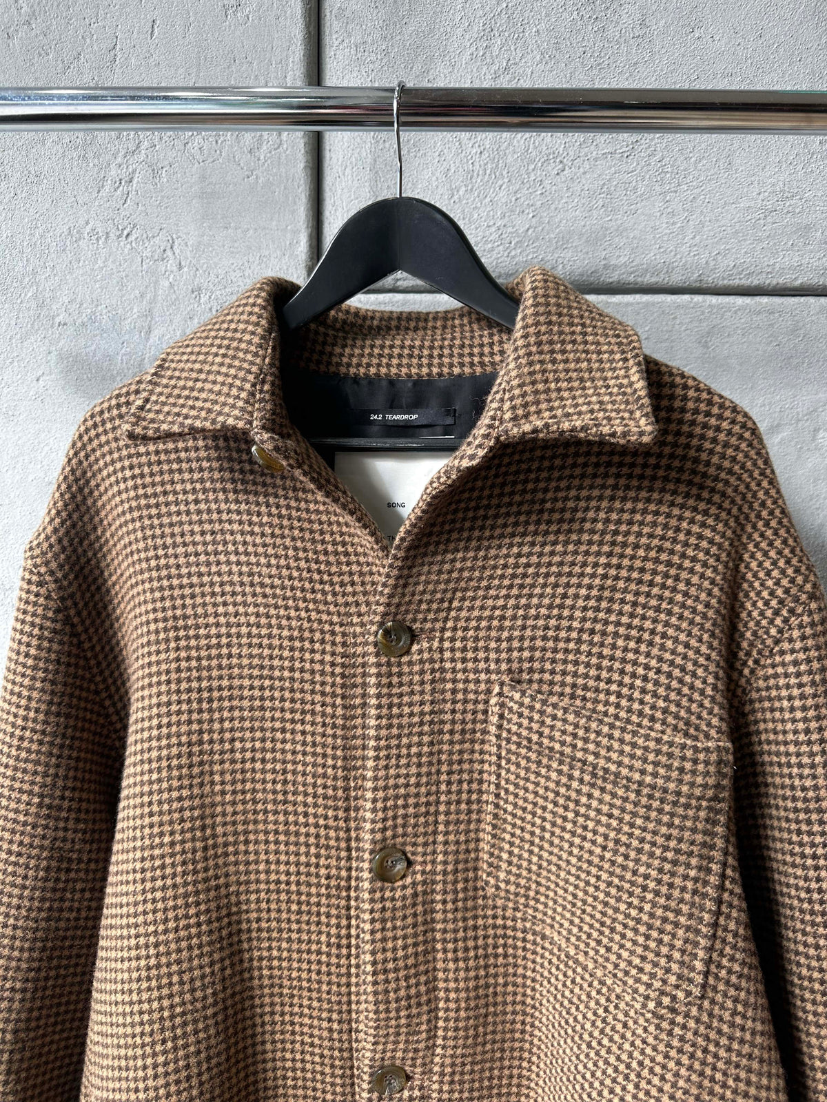 Song For The Mute 24.2 Teardrop Oversized Houndstooth painters jacket