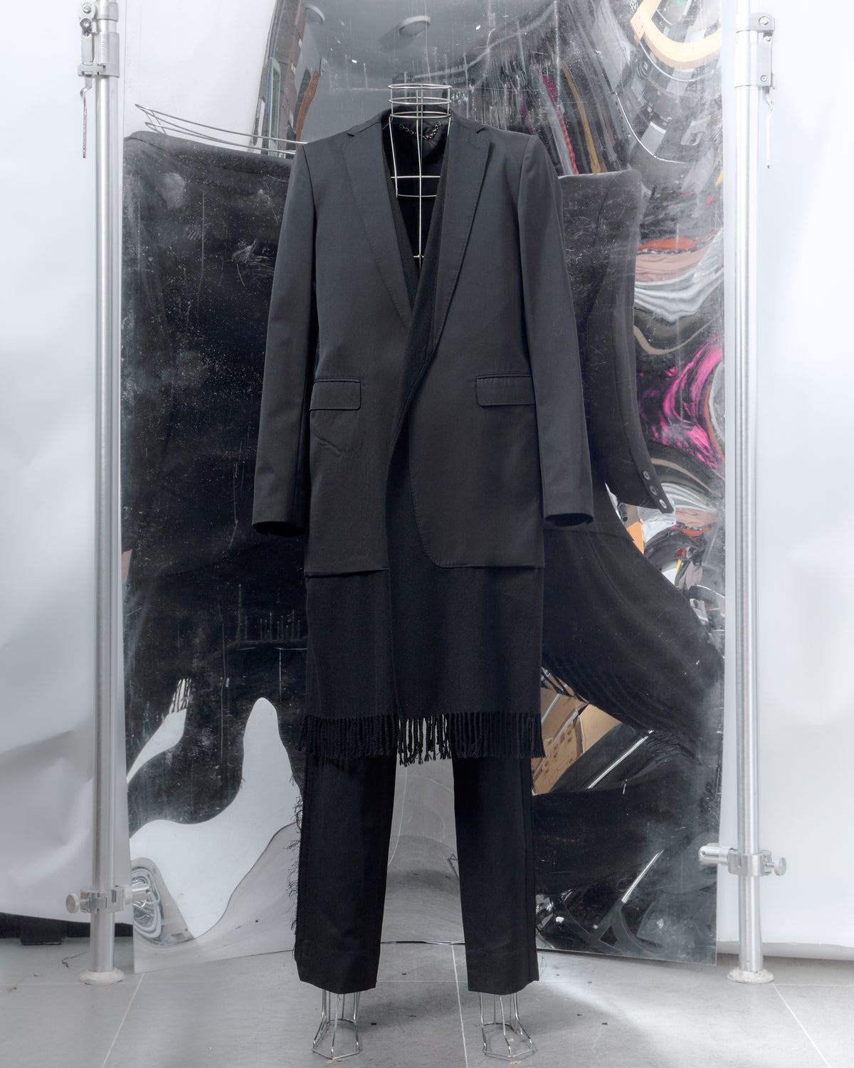 Maison Mihara Yasuhiro Longline fringe blazer