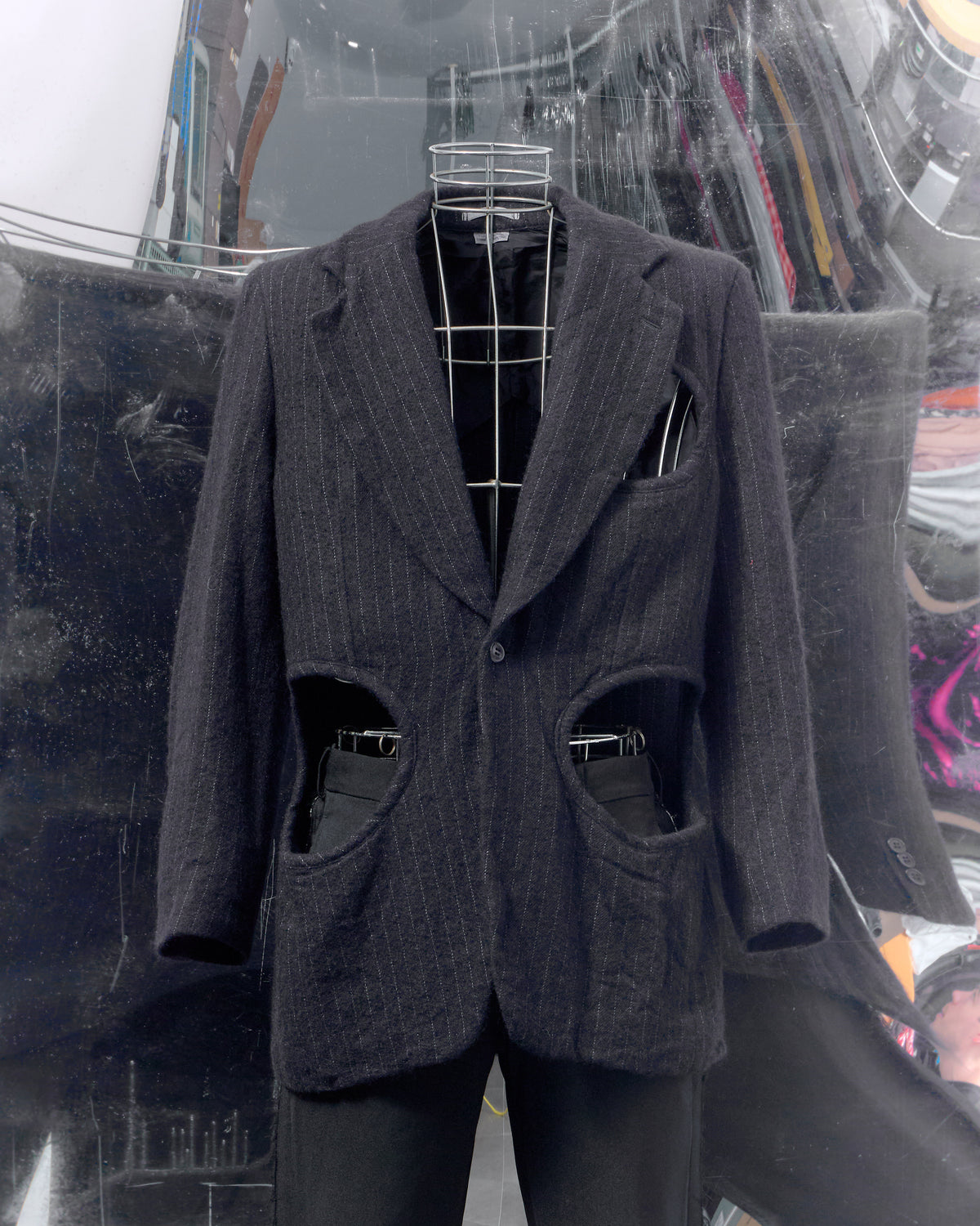 Comme des Garçons Homme Plus AW 2014 "Holy Jacket" Pinstripe Cutout Blazer