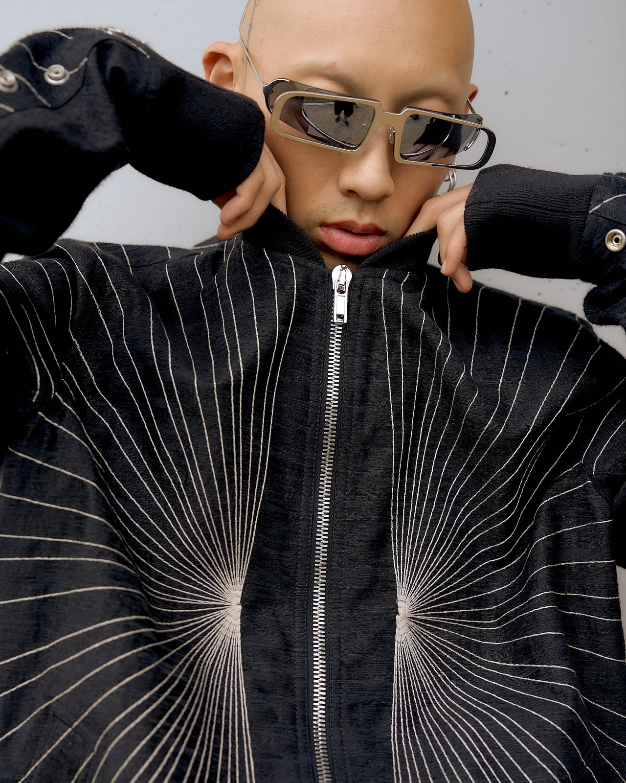 Rick Owens SS 2017 Walrus Radiance embroidered flight jacket