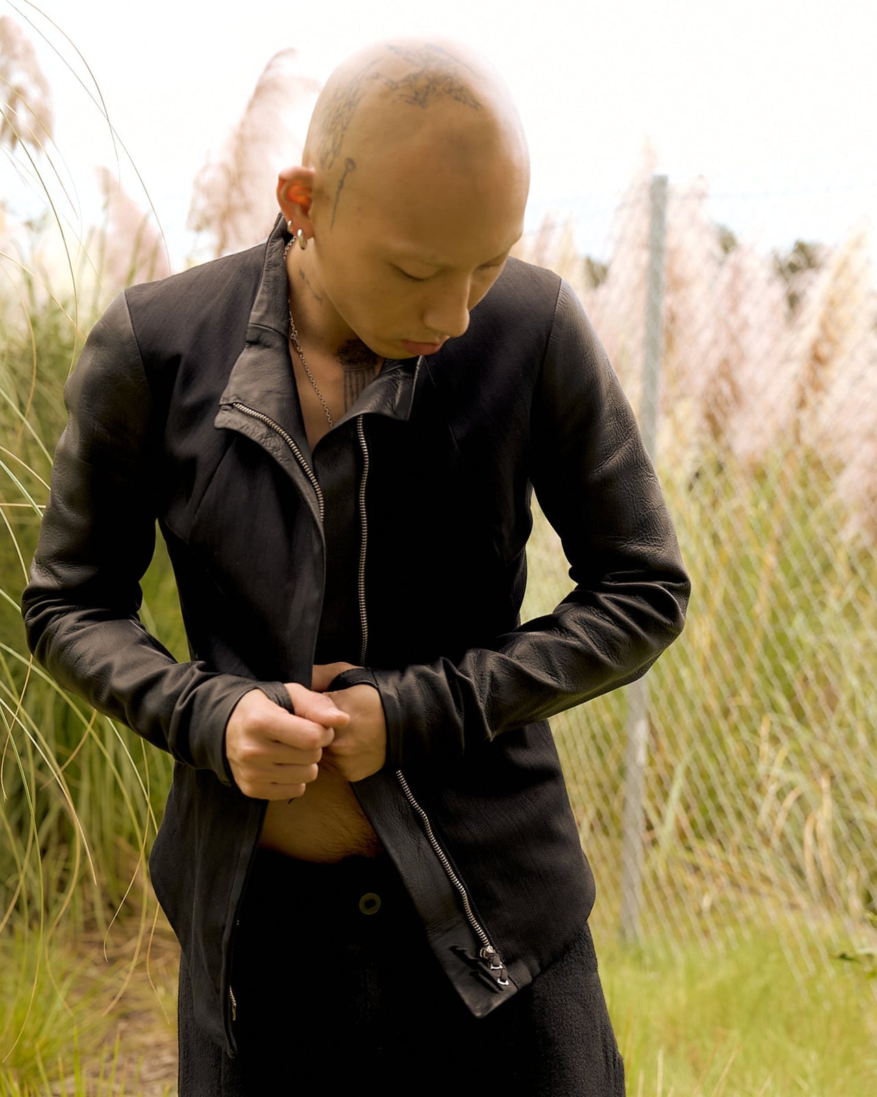 Boris Bidjan Saberi SS 2015 dual panelled leather jacket