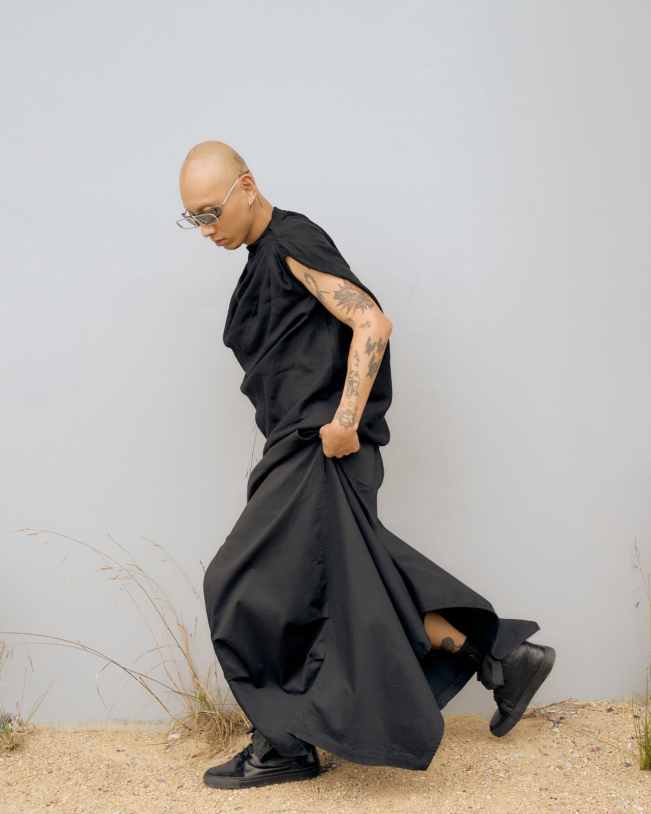 Éseu266 Drawstring pant-shape skirt