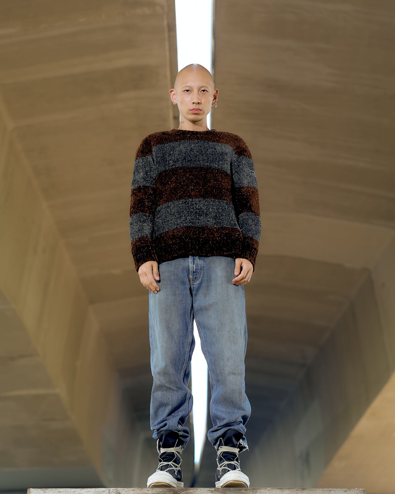 Raf Simons AW 2023 Metallic fleck knit sweater