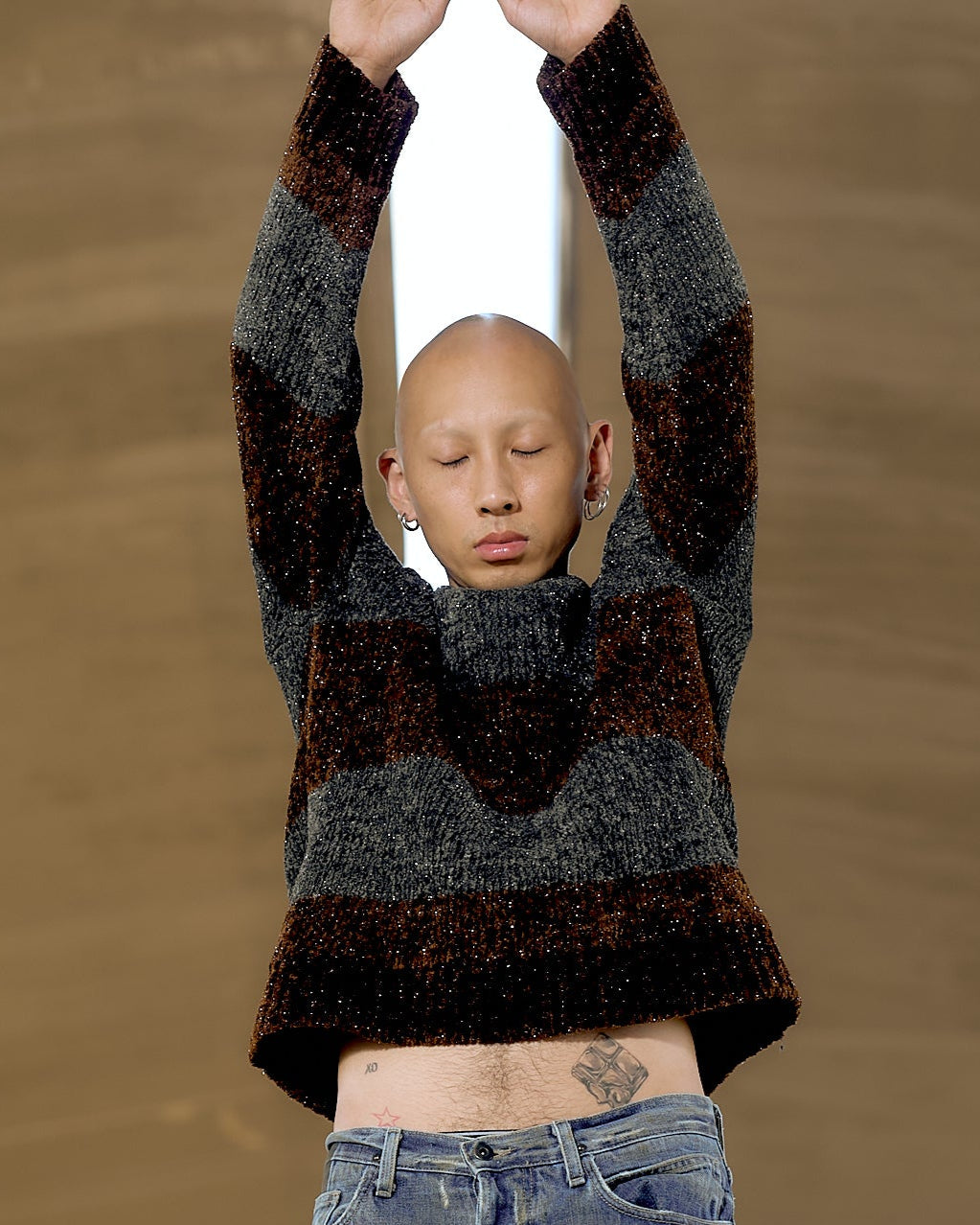 Raf Simons AW 2023 Metallic fleck knit sweater