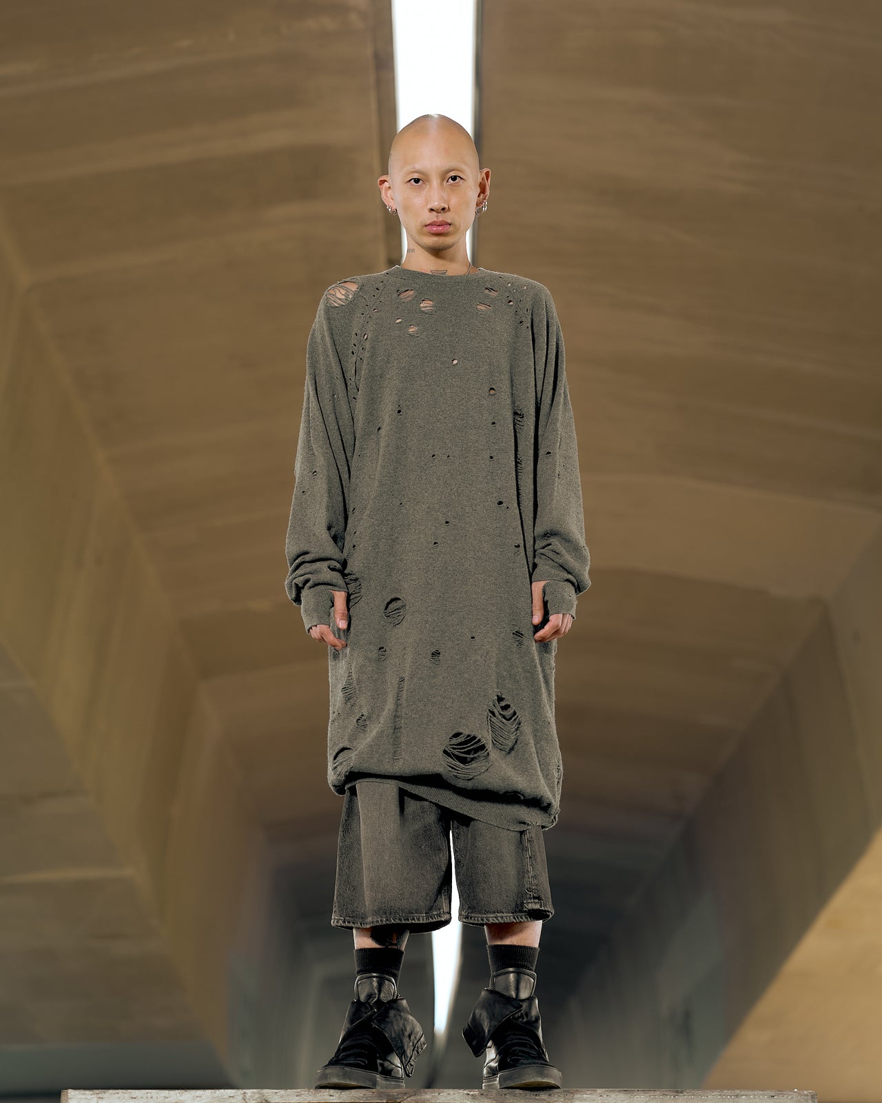 Maison Margiela AW 2014 Artisanal Distressed long cashmere knit