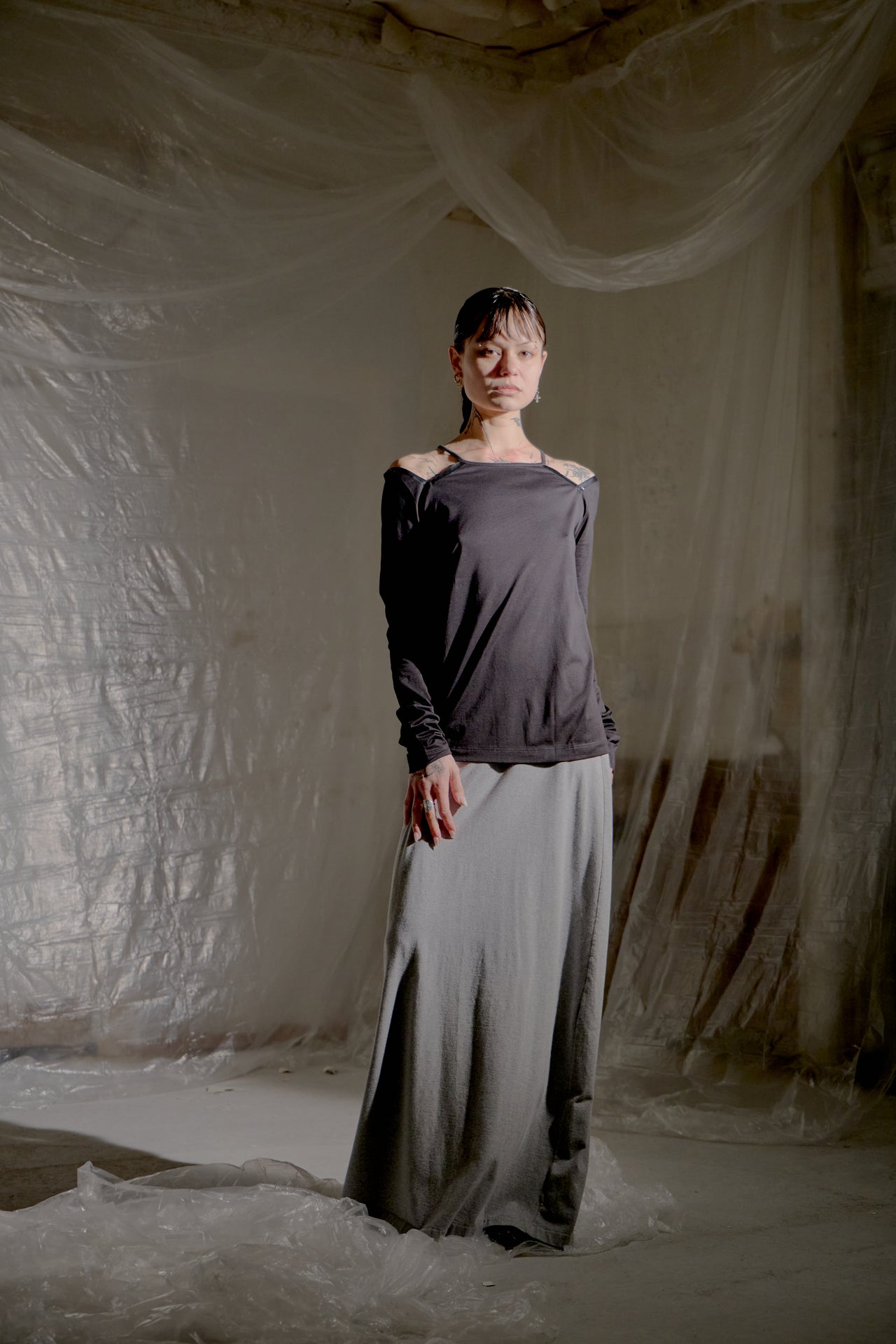 Maison Margiela SS 2019 Taped Edge Exposed Collarbone Top