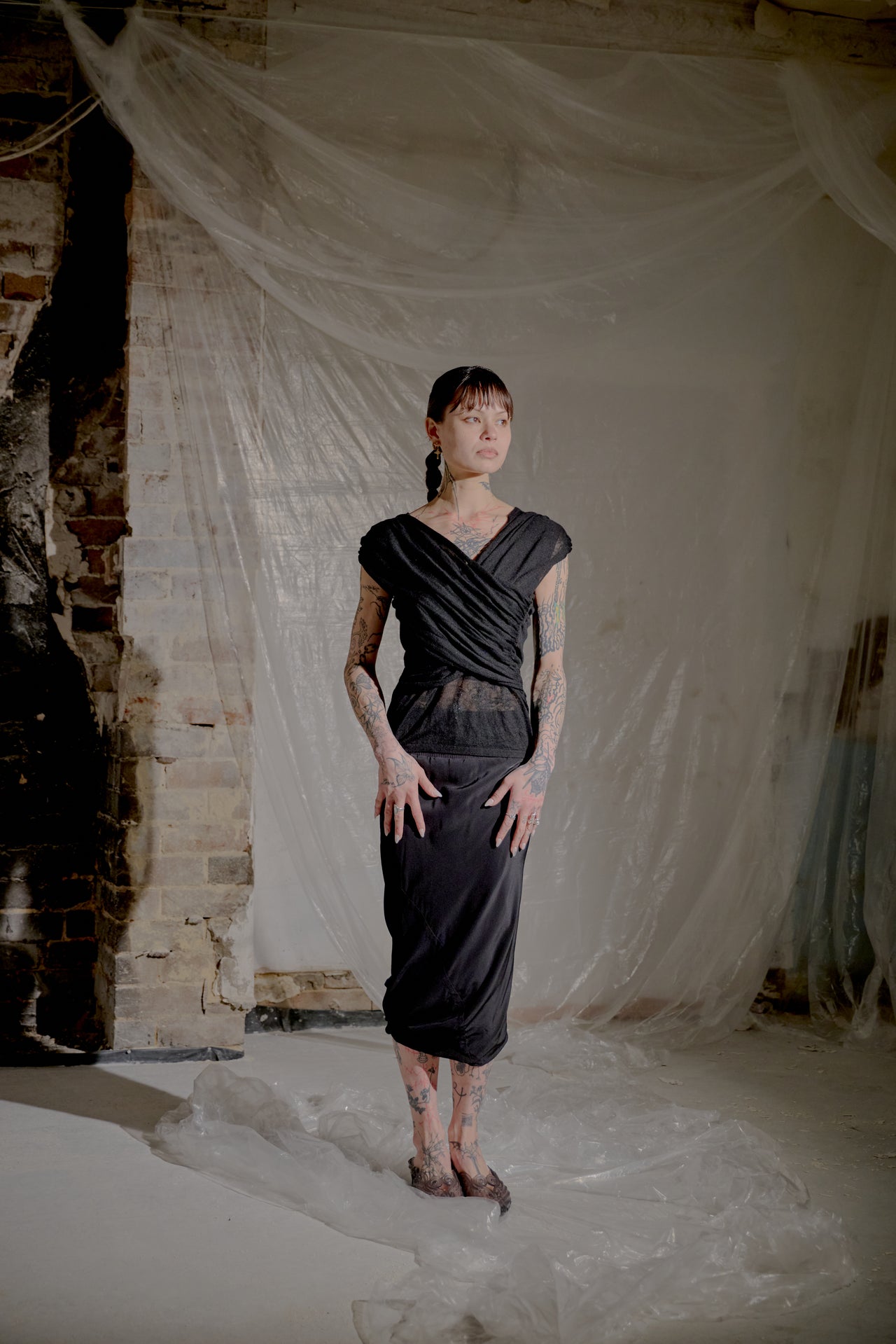 Saint Laurent Rive Gauche Ruched Cashmere Top