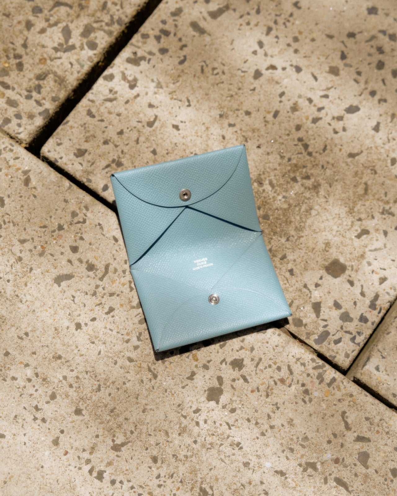 Hermès Calvi grained leather card holder