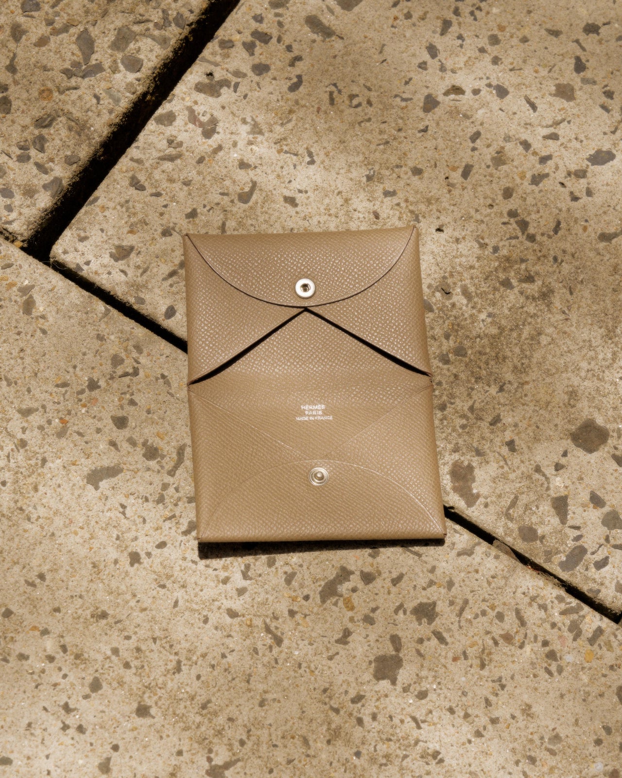 Hermès Calvi grained leather card holder