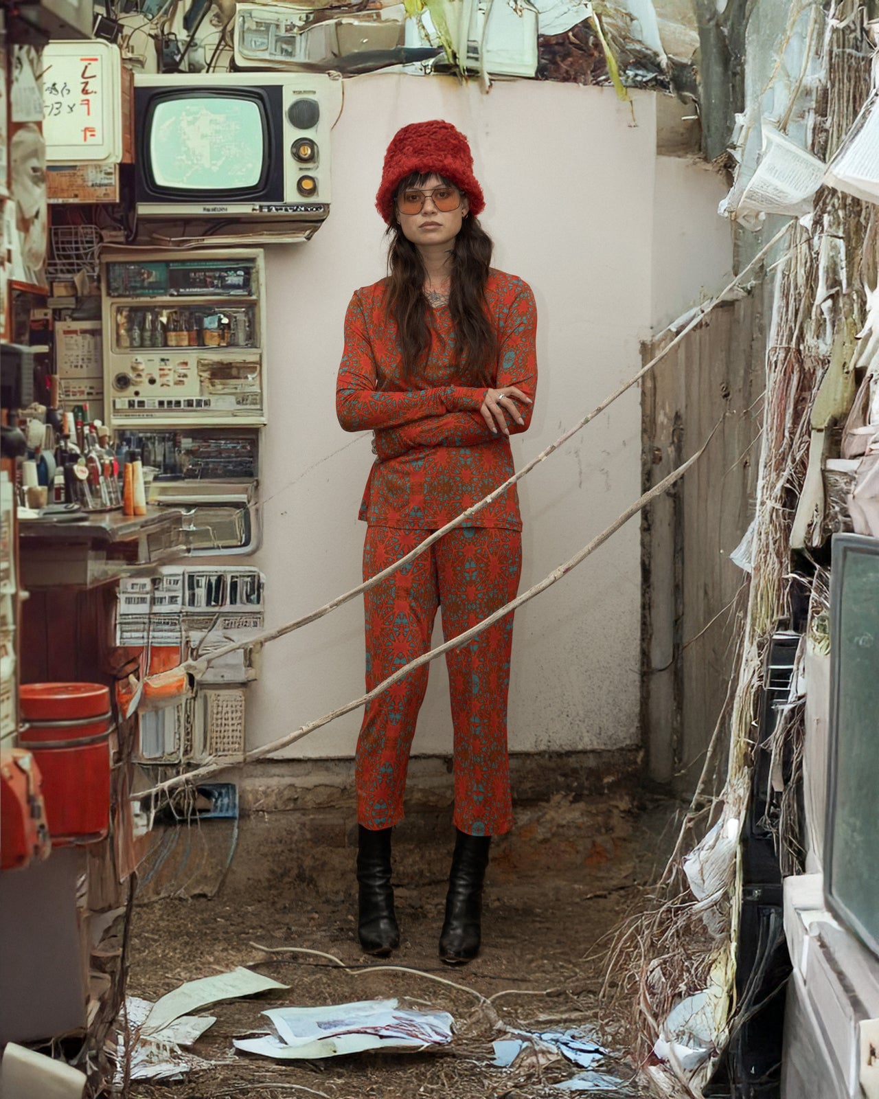 Jean Paul Gaultier Classique 1990's V-neck two-piece set