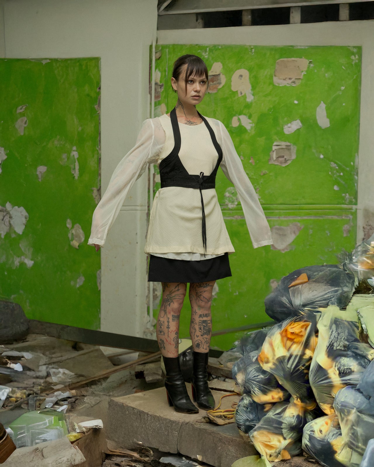 Comme des Garçons SS 1994 Eccentric sheer double-layer tunic