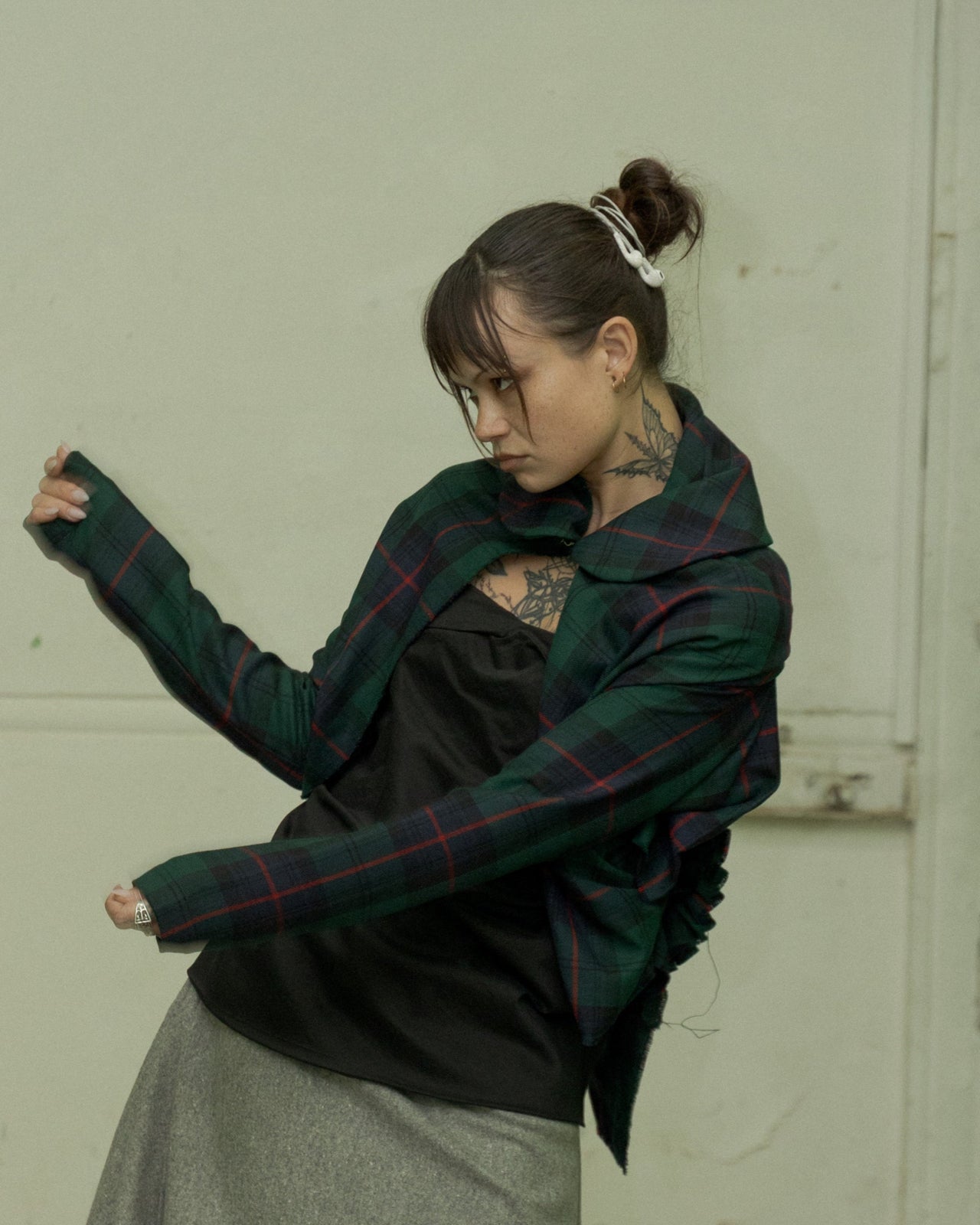 Comme des Garçons SS 2006 'Lost Empire' Tartan asymmetrical jacket