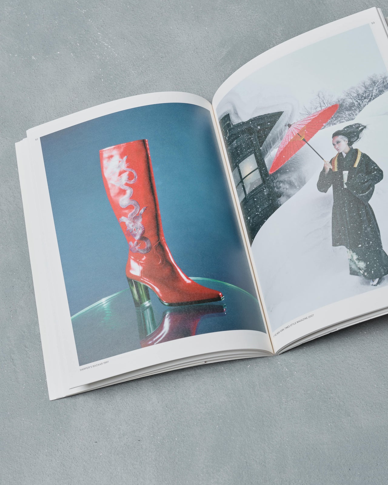 Ppaper Magazine for Raymond Meier with a person holding a handbag on a gray background