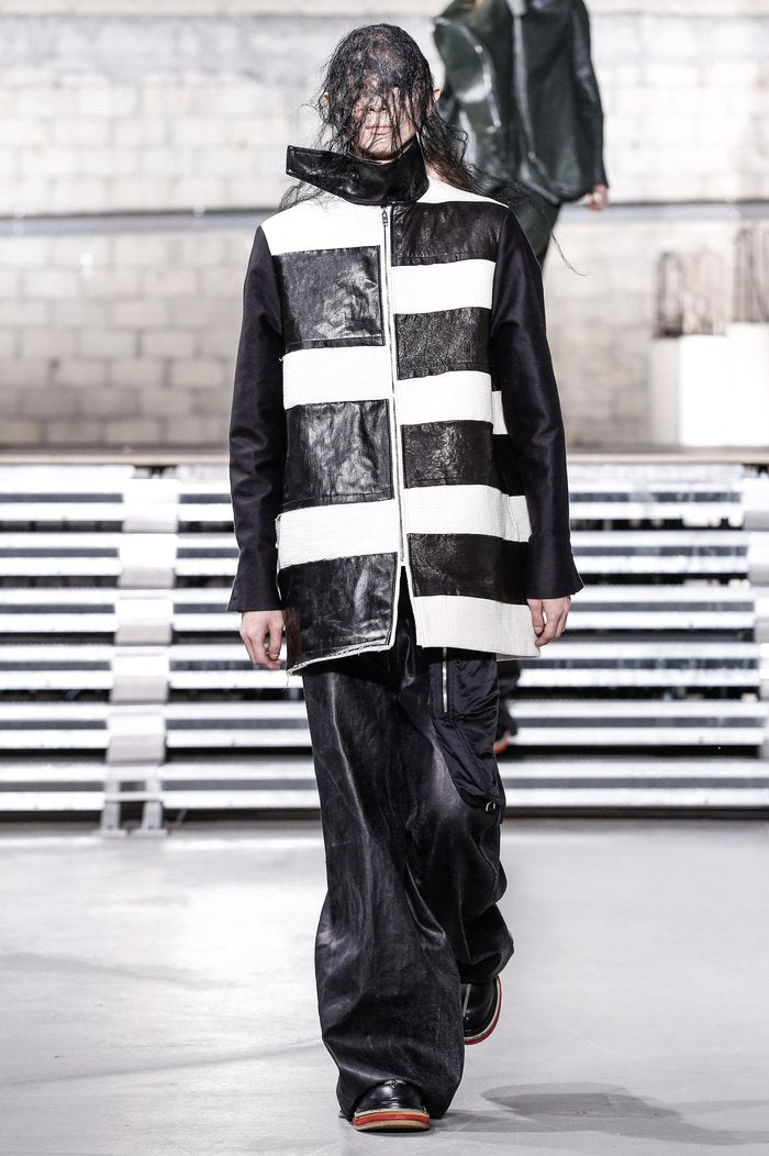 Rick Owens FW 2017 Glitter runway stripe panel jacket