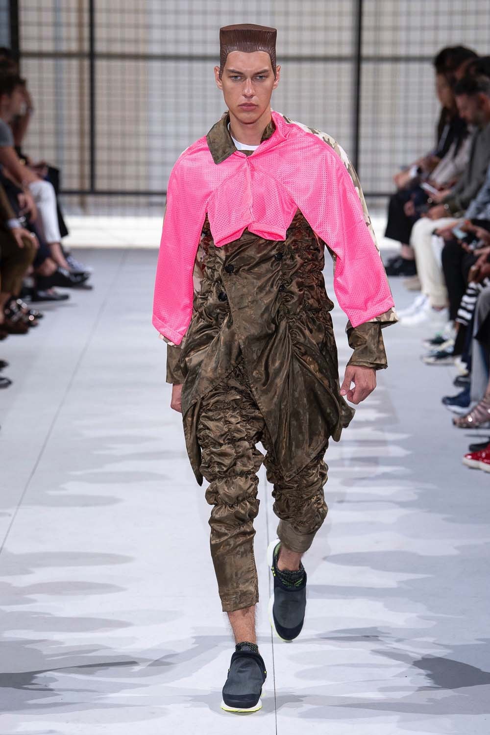 Comme des Garçons Homme Plus SS 2019 Camouflage Mesh hybrid Pullover
