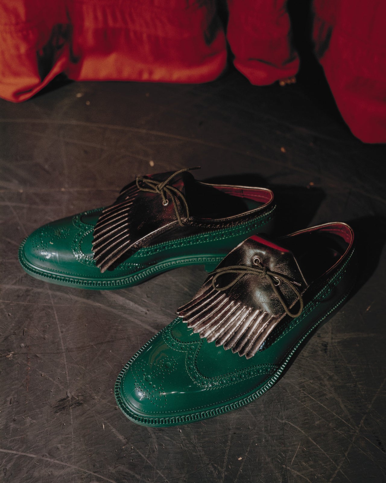 Vivienne Westwood Rubber and Leather Fringe Brogue