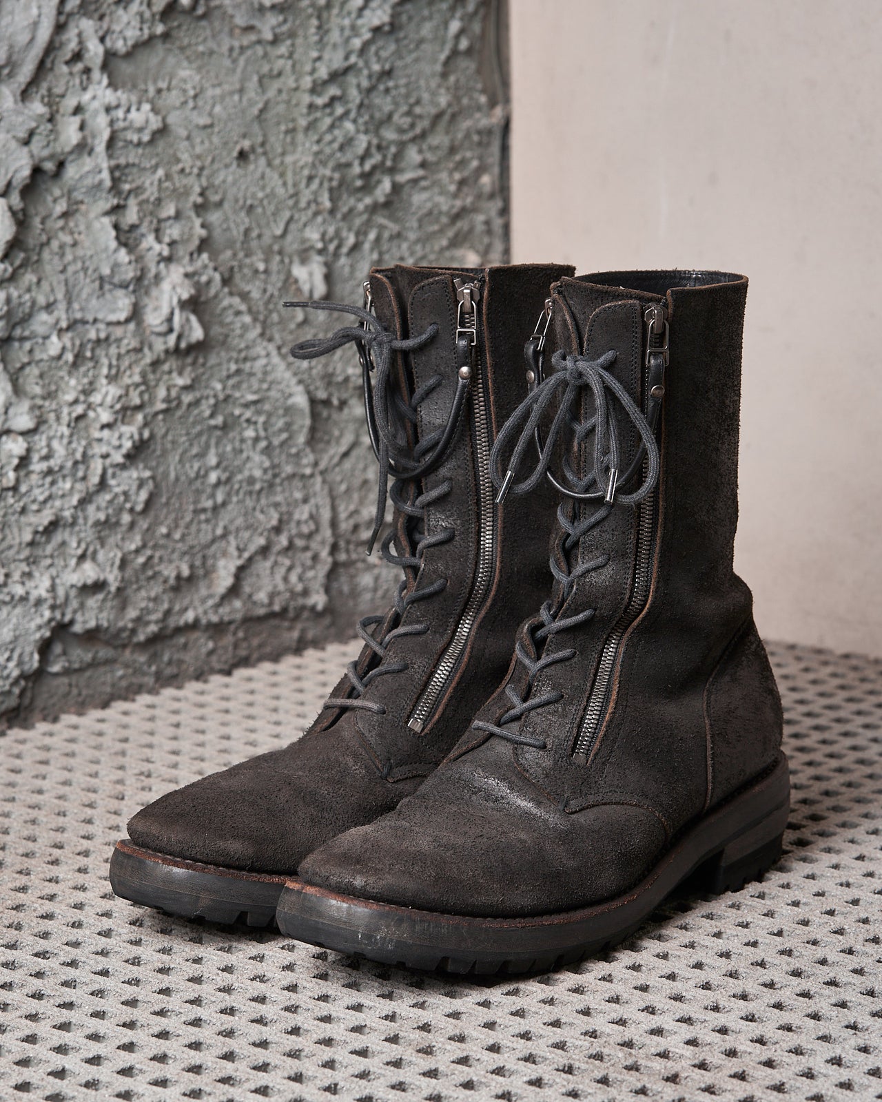 2017 Leather dual-zip combat boot