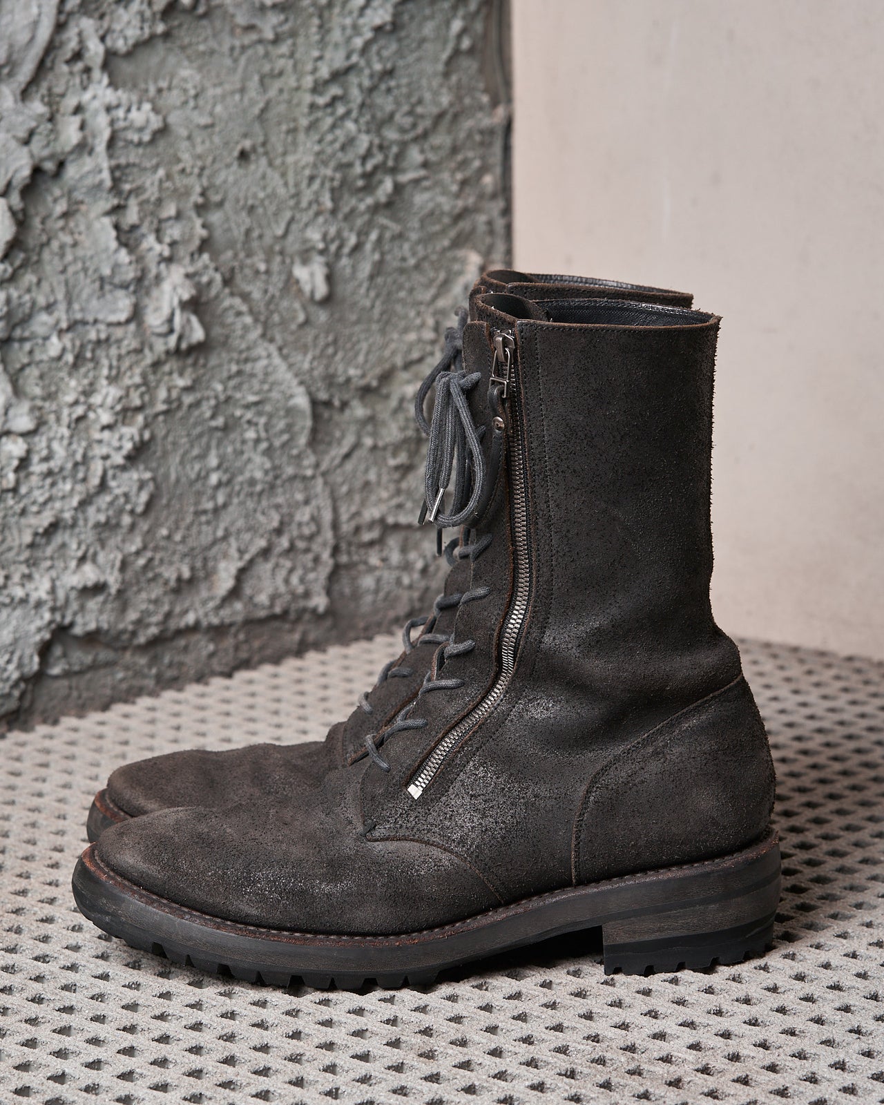 2017 Leather dual-zip combat boot