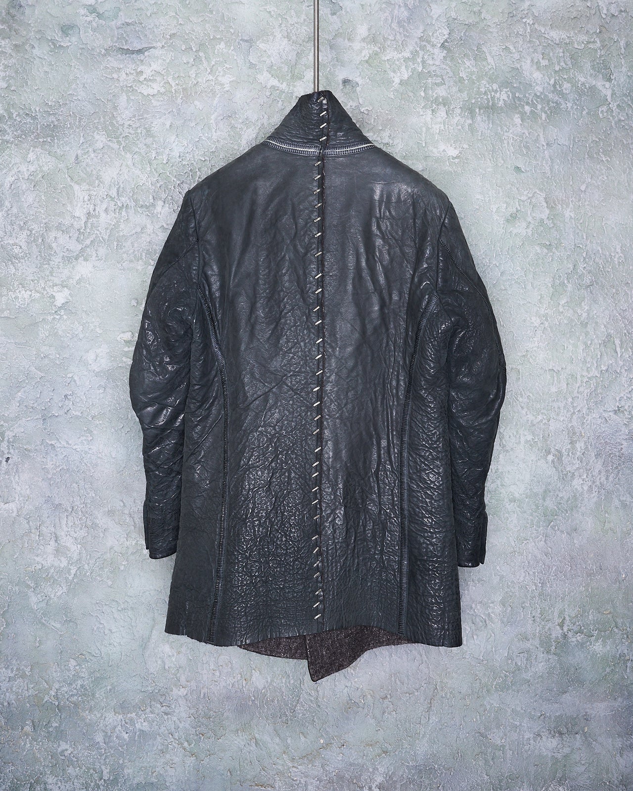 Isaac Sellam Dorsal wool and wrinkled lamb leather jacket