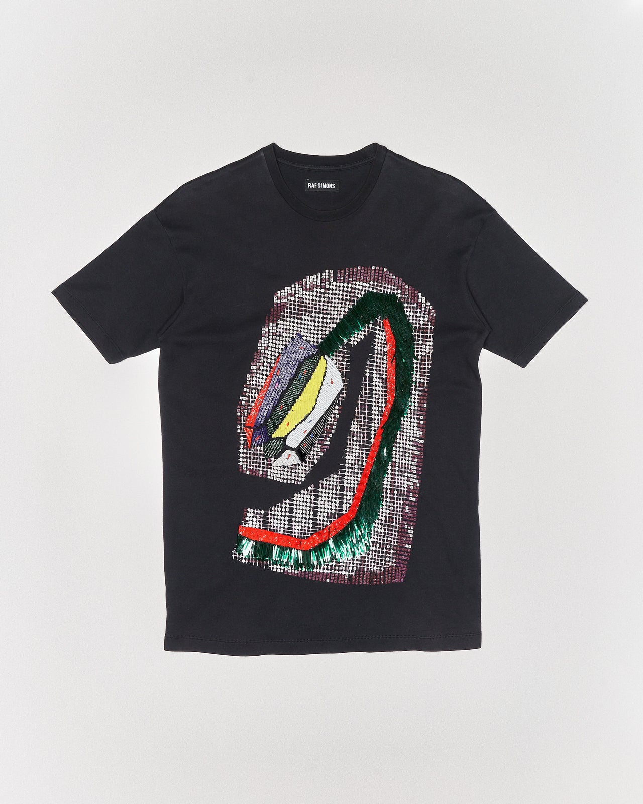 Raf Simons SS2014 Runway Look 37 Abstract sequin t-shirt