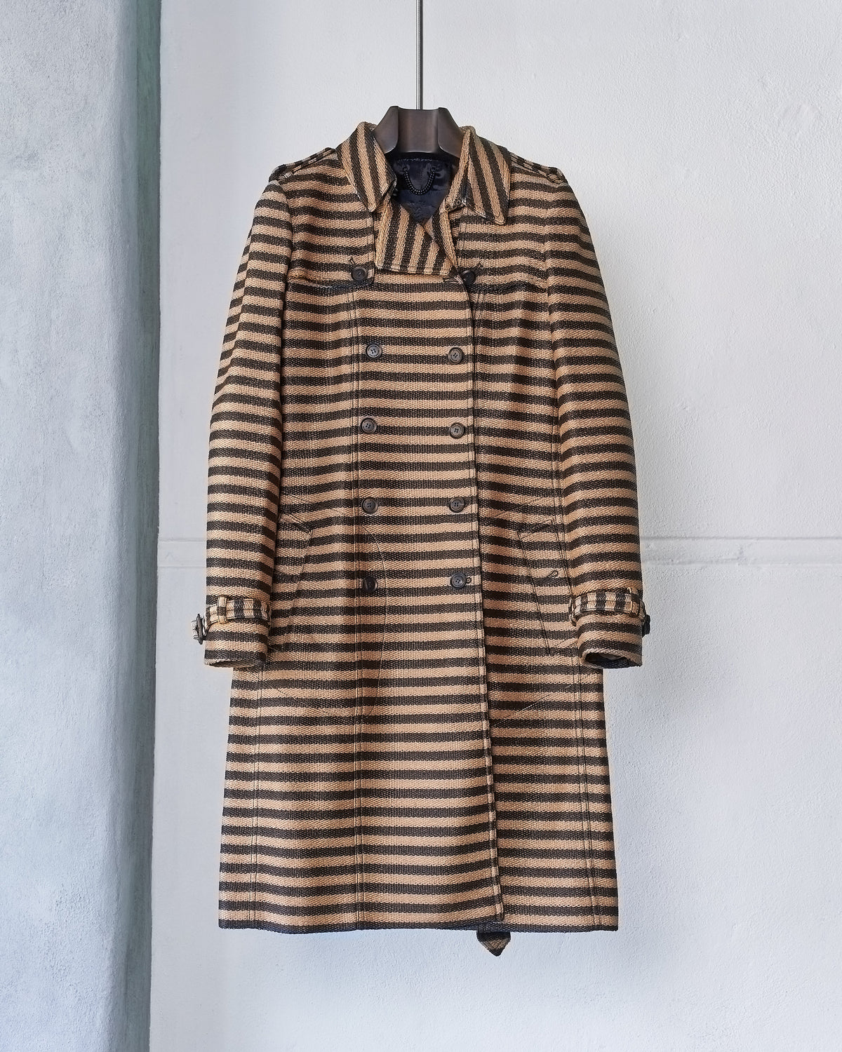 Burberry by Christopher Bailey 2017 Striped Raffia Trench Coat