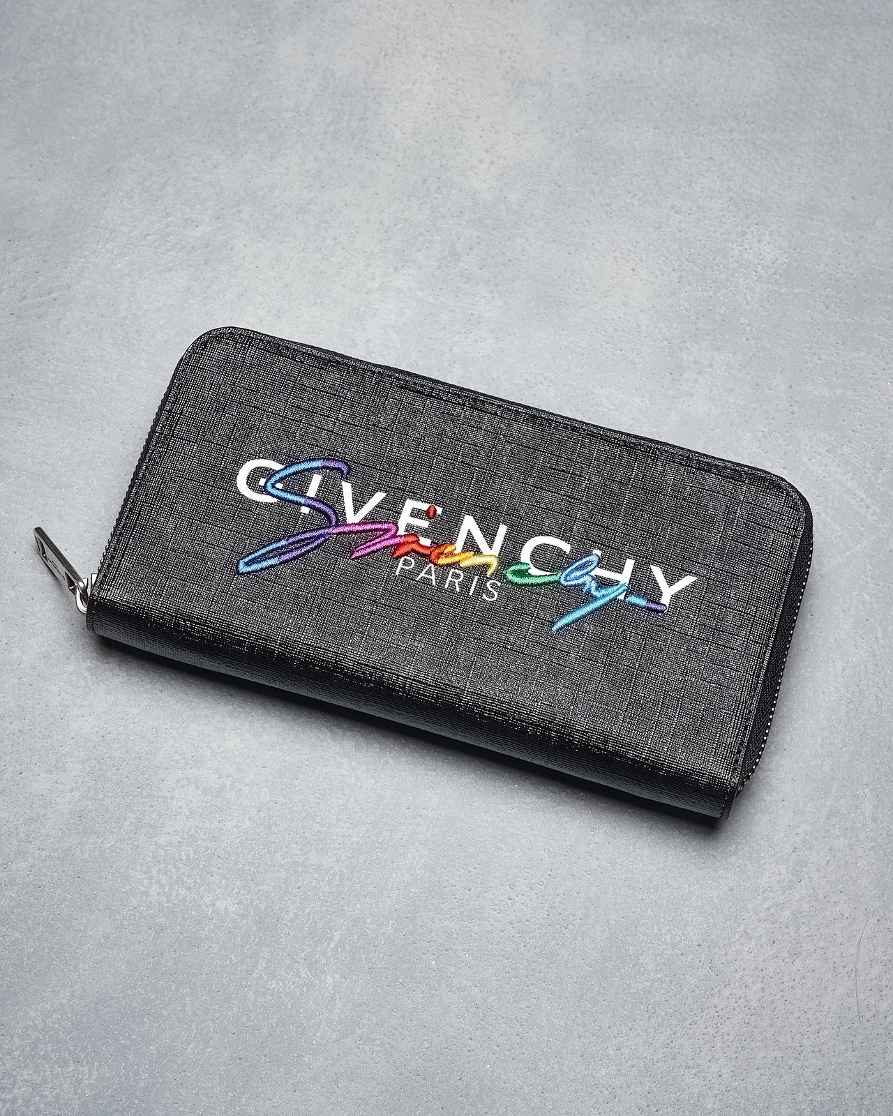 Givenchy Embroidered rainbow zip around wallet