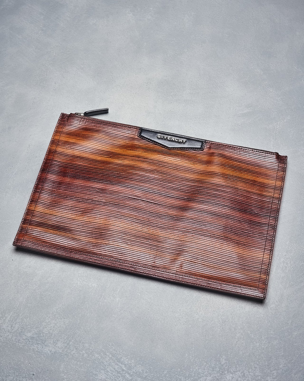 Givenchy Wood grain layered leather clutch