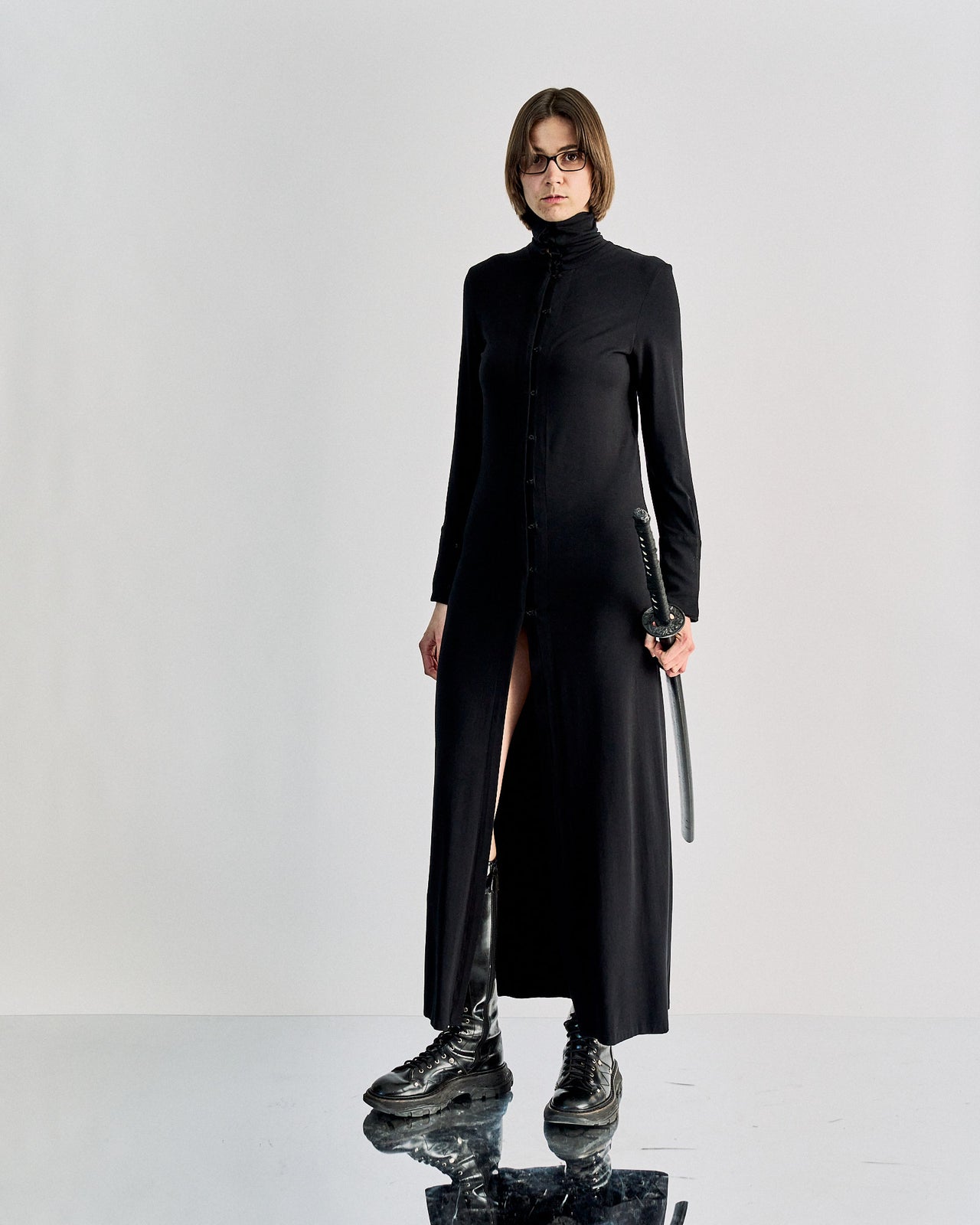 Ann Demeulemeester Longline clasp rayon jacket