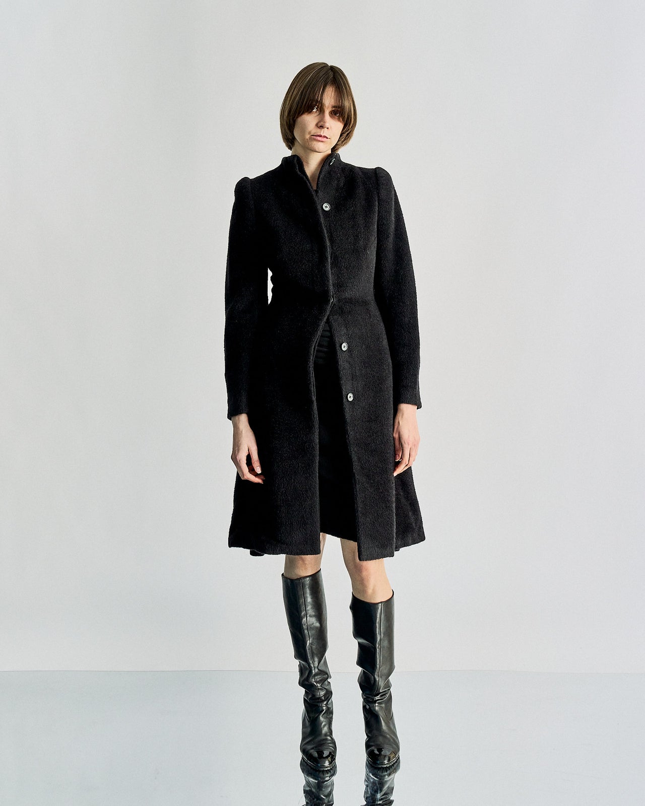 Alexander McQueen FW 2000 Look 2 Raised neck wool coat