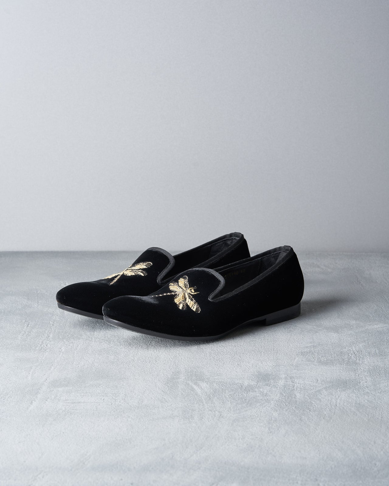 Alexander Mcqueen Embroidered velvet slipper